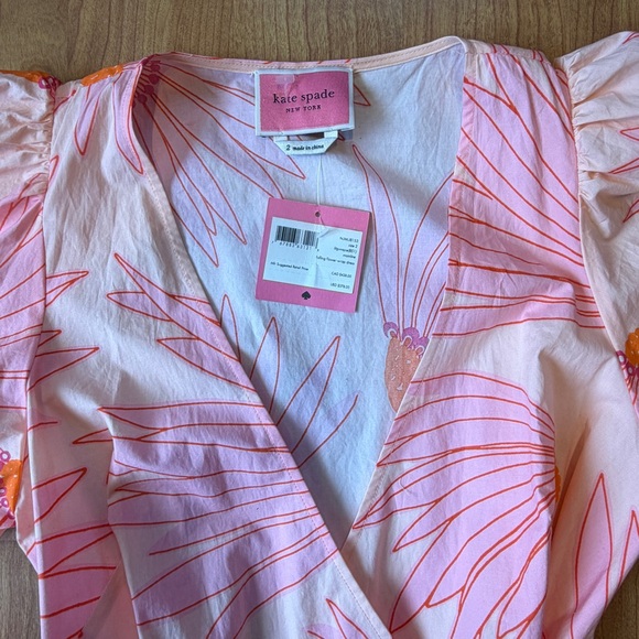 Kate Spade Women’s Falling Flowers Pattern Wrap Vneck Dress Size 2 NWT - Picture 6 of 12